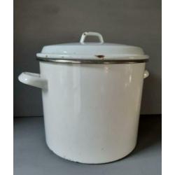Wit emaille pan, 30 cm