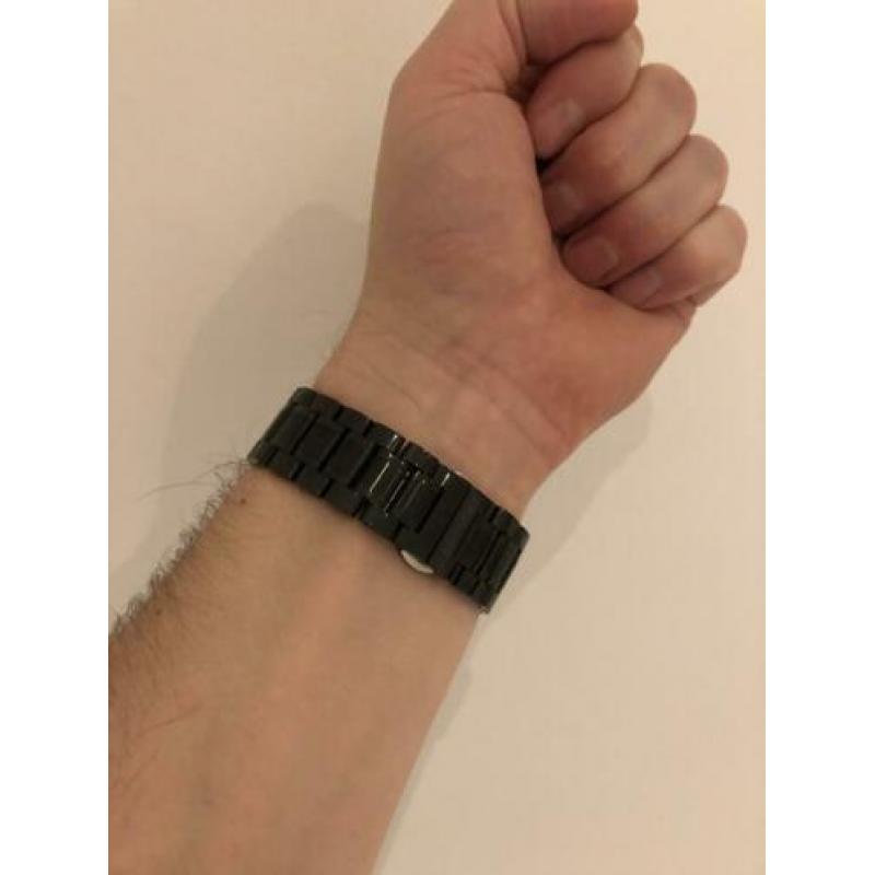 Zwart metaal schakels horloge van Nibosi