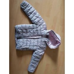 Winterjas grijs / roze (mt 122)