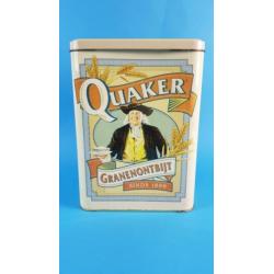 Quaker Ontbijtgranen blik, vintage, 24x11x11 cm. 7A7