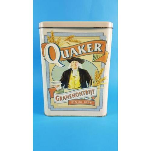 Quaker Ontbijtgranen blik, vintage, 24x11x11 cm. 7A7