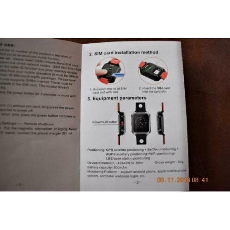 smart gps watch met SOS, met GPS positioning, en phonecall