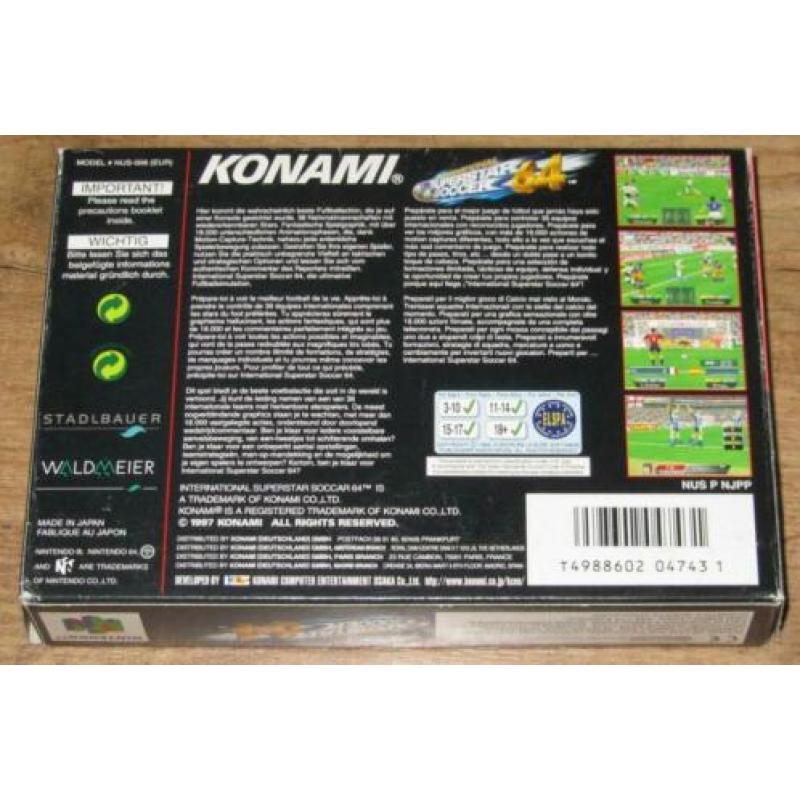International Superstar Soccer 64 compleet voor Nintendo 64