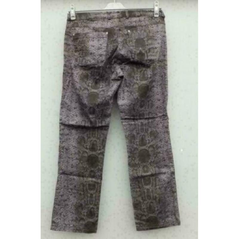Madeleine grijs/zwart slangenprint stretch broek M