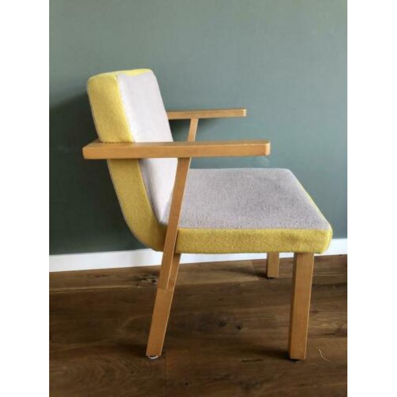 Eetkamerstoel, 6 stuks, stof met houten frame