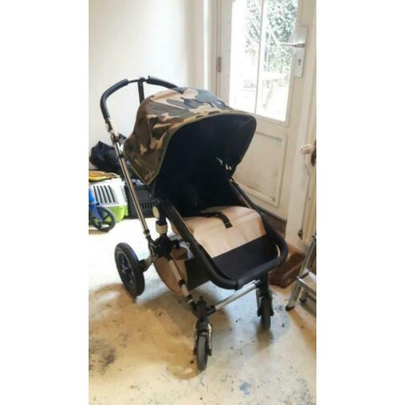 Bugaboo Cameleon te koop legerprint zwart, groen en crèmekl