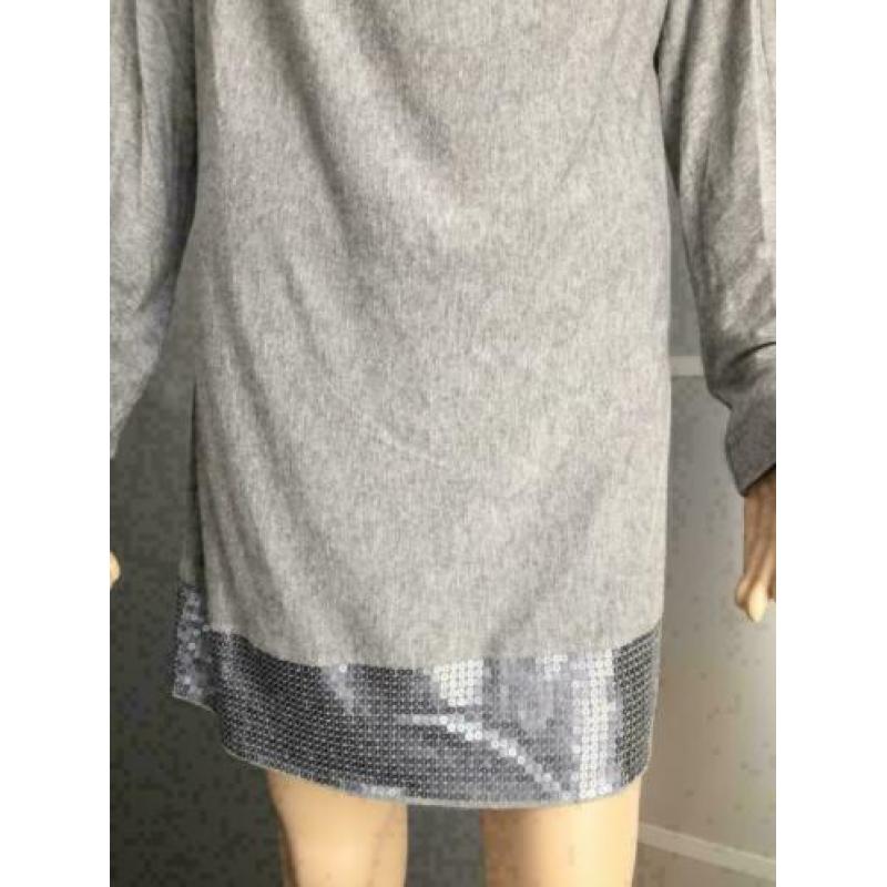 C1109 EXPRESSO maat 42=L grijs jurkje jurk tuniek lang top