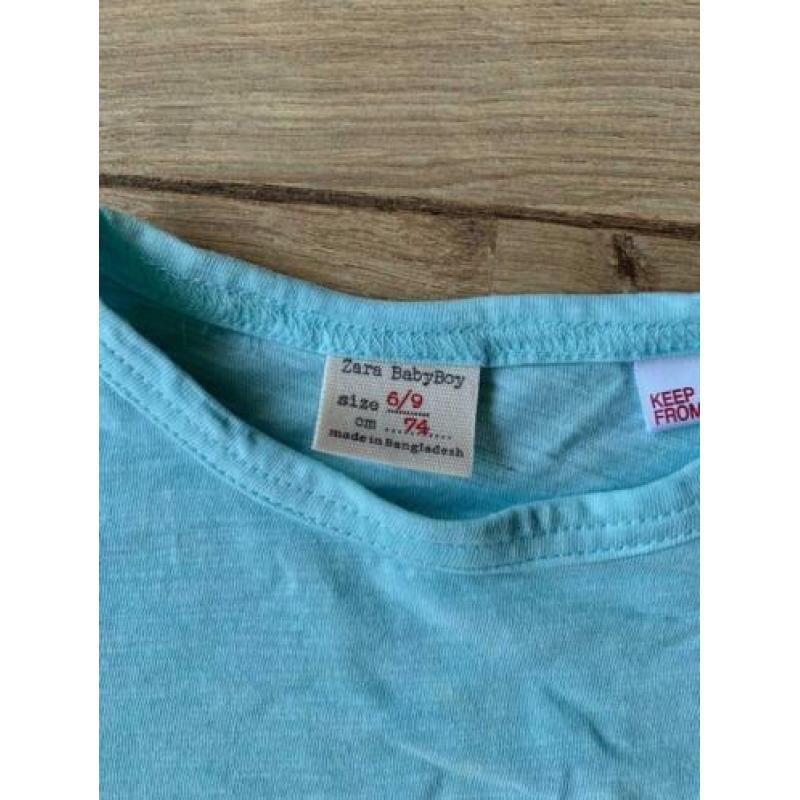 Z.g.a.n. Turquoise shirt / top van Zara Baby, maat 74