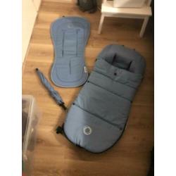 Bugaboo ice blue set (voetenzak, parasol, seatliner)