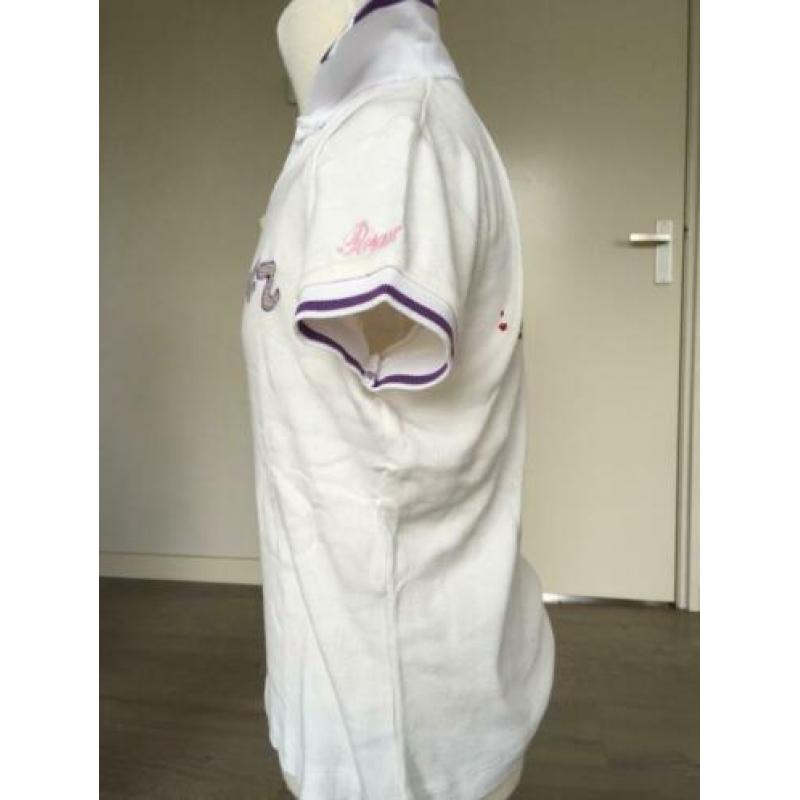 RETOUR shirt wit / paars nieuwstaat mt 122 / 128 D5