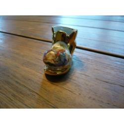 Limoges mini (nr5) schoen laars goudkleur H3 B5 cm