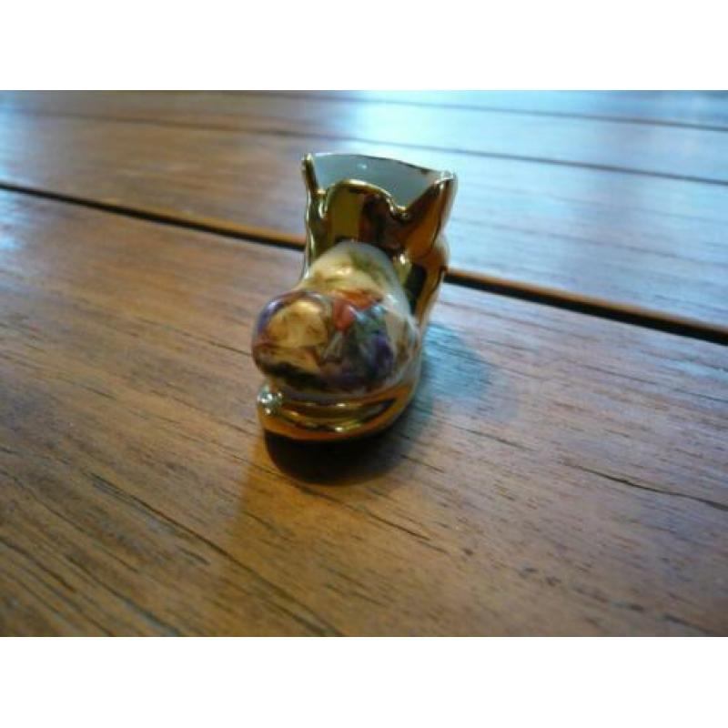 Limoges mini (nr5) schoen laars goudkleur H3 B5 cm
