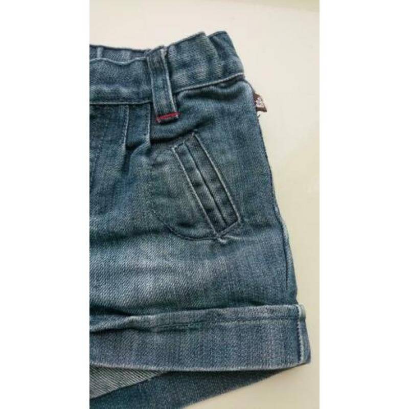 Stoere donker blauwe jeans / spijker short,Babyface, maat 80