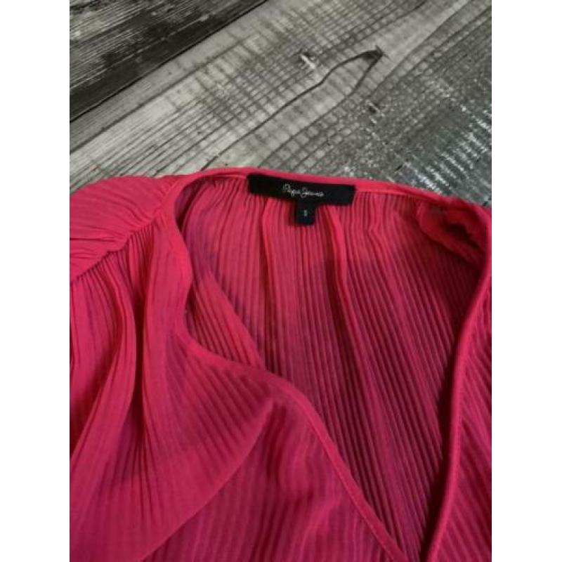 Pepe jeans jurk roze Winona maat S plissé