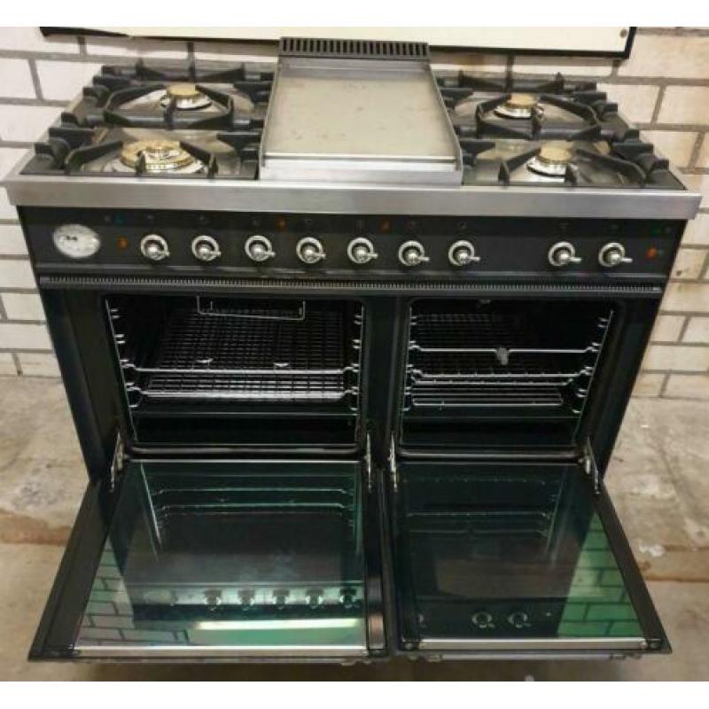 Mooie Boretti antraciet 100 cm met frytop en analog klok