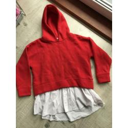 NIEUW: hoodie met blouserand van ZARA mt 140