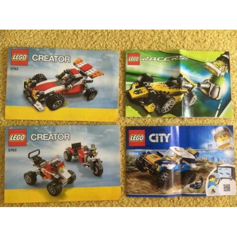 Lego partij Auto’s 5763 60218 8228 met boekjes