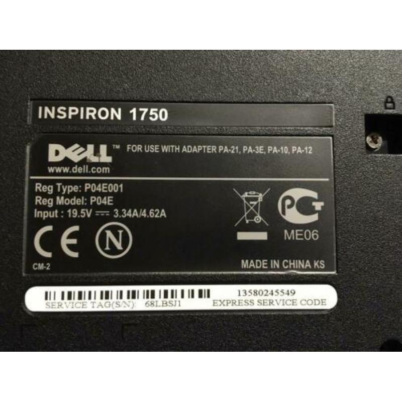 17 Inch Dell Inspiron 1750 laptop