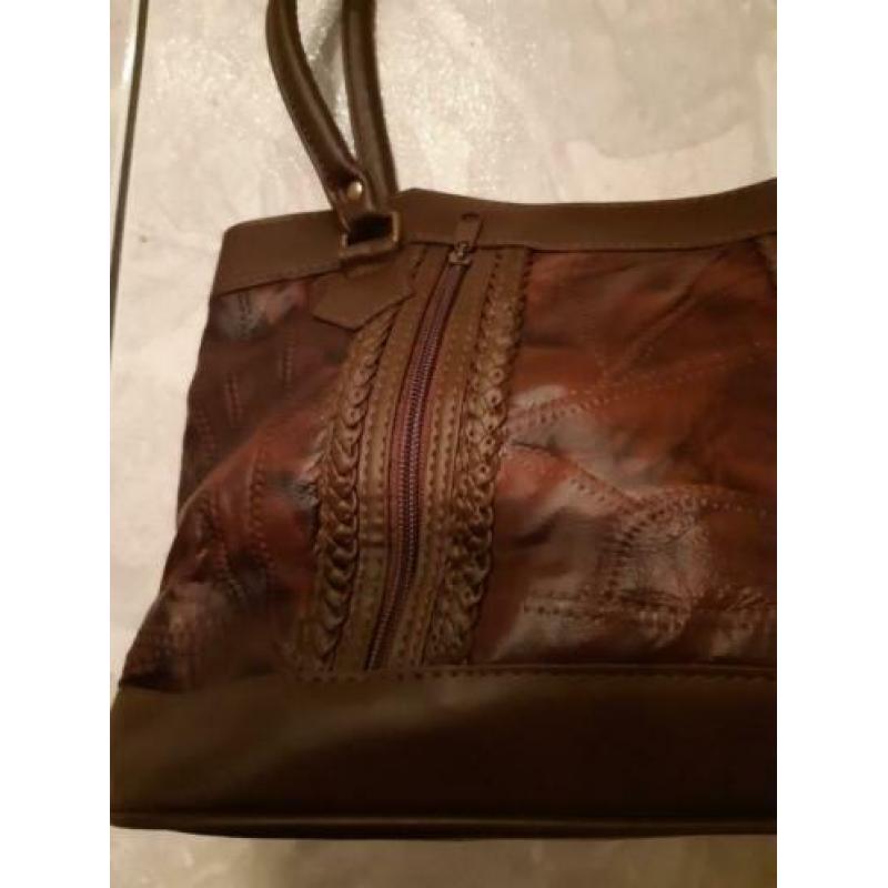 echt lederen tas, kleur bruin, NIEUW