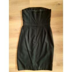 Strapless cocktail jurk zwart 'By Malene Birger' mt 38