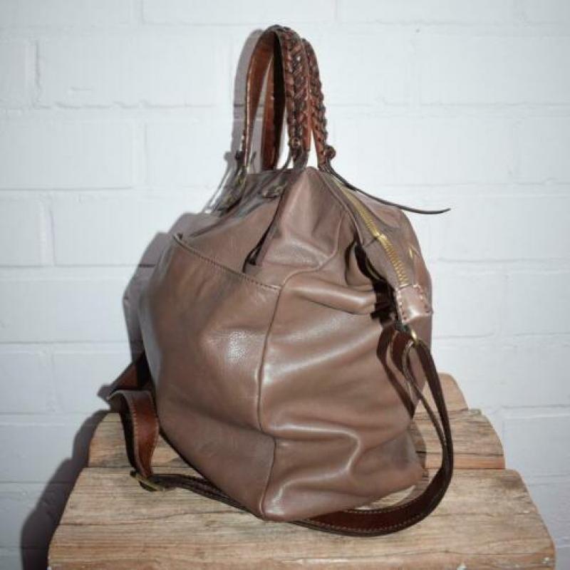 ABRO - Prachtige leren tas incl. afneembaar hengsel - IZGST