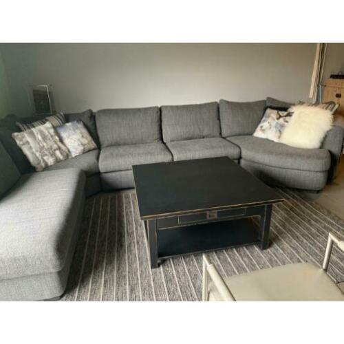 Salontafels 100x100 zwart hout- lade