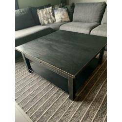 Salontafels 100x100 zwart hout- lade