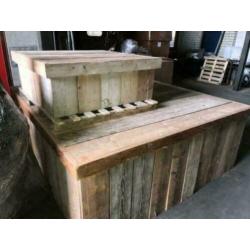 Toontafel zuil winkel steigerhout dressoir kleding toonbank