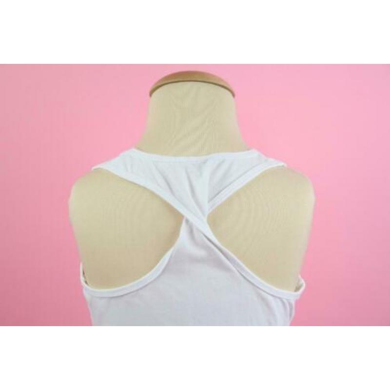 zgan NONO shirt racerback top wit / rood maat 116