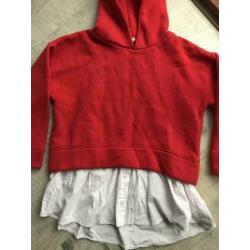 NIEUW: hoodie met blouserand van ZARA mt 140