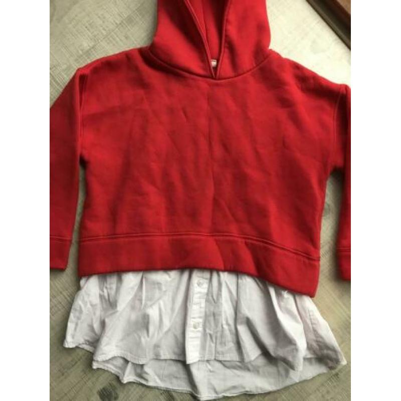 NIEUW: hoodie met blouserand van ZARA mt 140