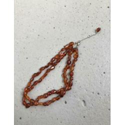 Barnsteen ketting met zilveren sluiting