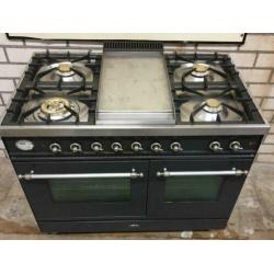Mooie Boretti antraciet 100 cm met frytop en analog klok