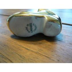 Limoges mini (nr5) schoen laars goudkleur H3 B5 cm