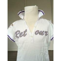 RETOUR shirt wit / paars nieuwstaat mt 122 / 128 D5