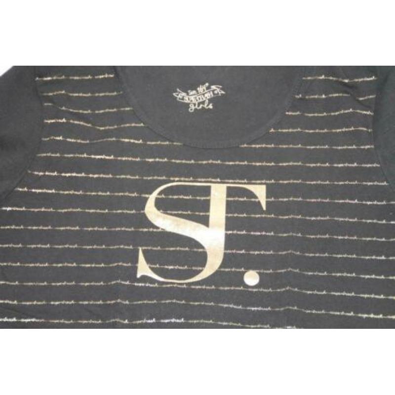 SUPERTRASH zwarte longsleeve met goud 164 in ~~nieuw~~ staat