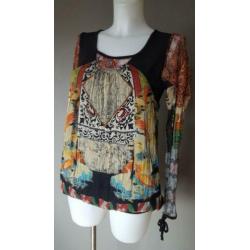 top Save the Queen - zijde - kant - mooie print - M/L/XL