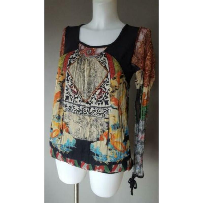top Save the Queen - zijde - kant - mooie print - M/L/XL