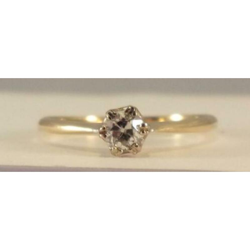 Kostbare solitiar ring met Diamant/Briljant 18 karaat goud