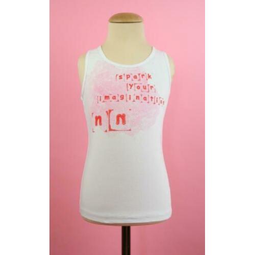 zgan NONO shirt racerback top wit / rood maat 116