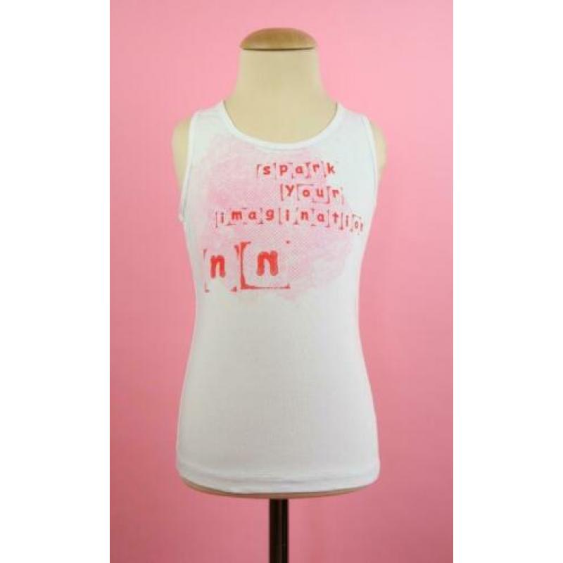 zgan NONO shirt racerback top wit / rood maat 116