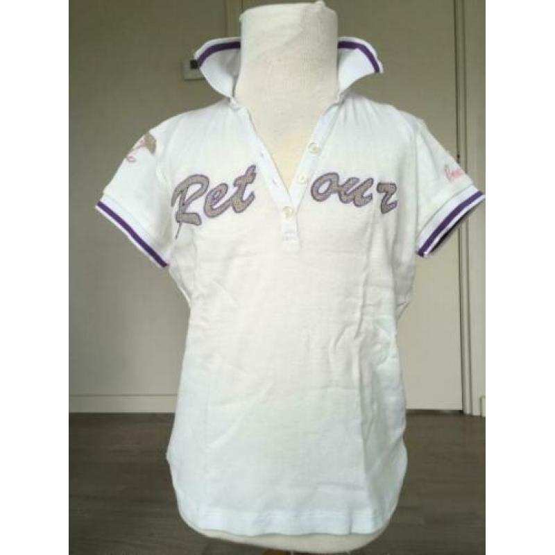 RETOUR shirt wit / paars nieuwstaat mt 122 / 128 D5