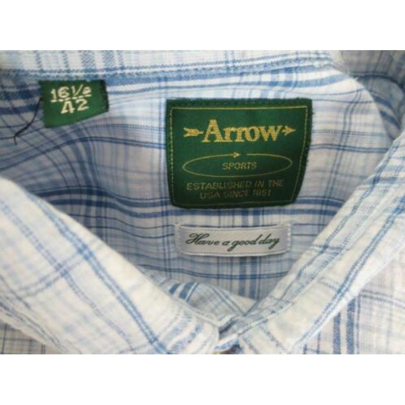 Arrow overhemd met korte mouw, breed model , maat 42