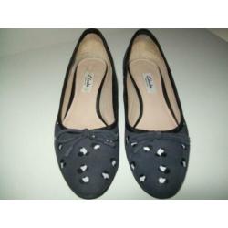 Clarks blauwe ballerina's mt.39