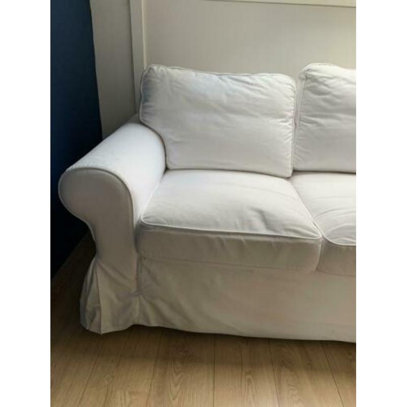 Witte 3-zits slaapbank Ektorp van Ikea met wasbare hoes