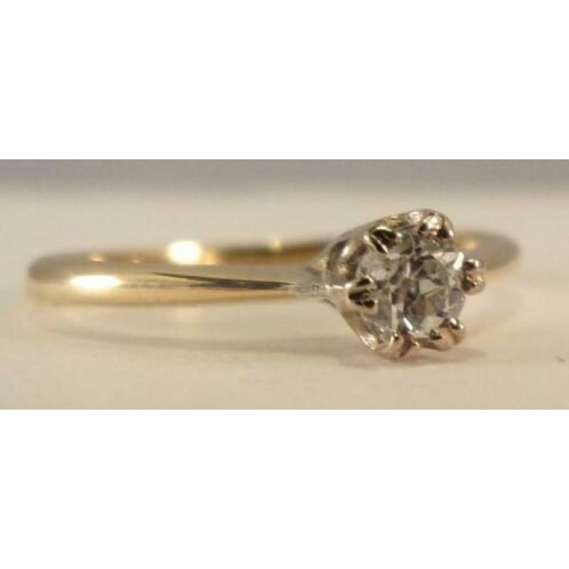 Kostbare solitiar ring met Diamant/Briljant 18 karaat goud