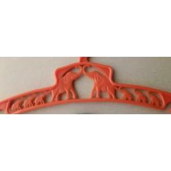 3 Vintage baby/kinder kledinghangers met dieren decoratie.