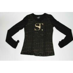 SUPERTRASH zwarte longsleeve met goud 164 in ~~nieuw~~ staat