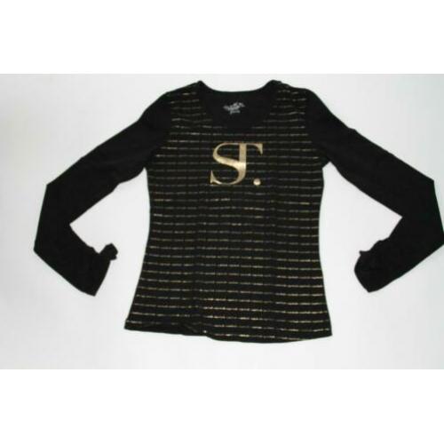 SUPERTRASH zwarte longsleeve met goud 164 in ~~nieuw~~ staat