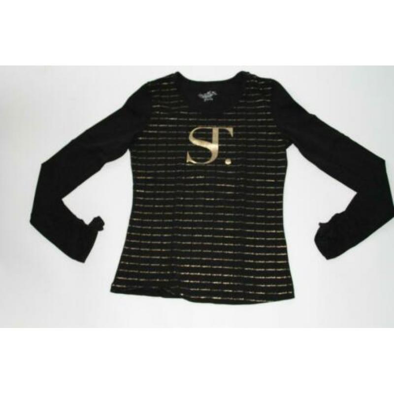 SUPERTRASH zwarte longsleeve met goud 164 in ~~nieuw~~ staat